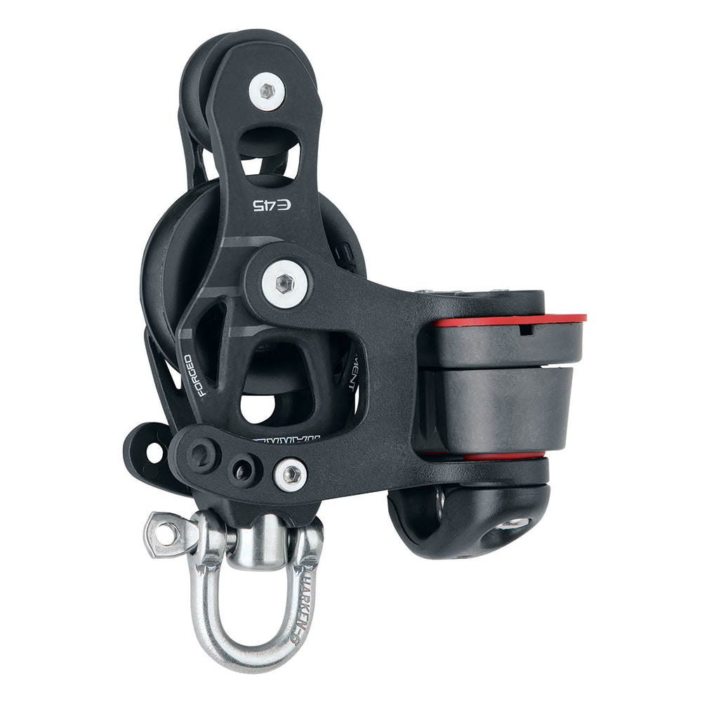 Harken 45mm Single Aluminum Element Fiddle Block w/Swivel  150 Cam Cleat [6235]