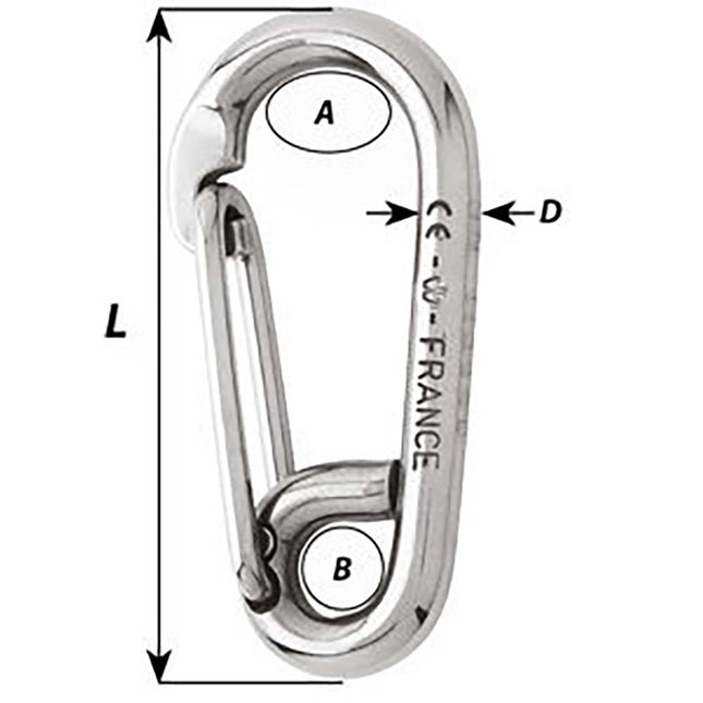 Wichard Symmetric Carbine Hook - Length 100mm - 13/32" [2316W]