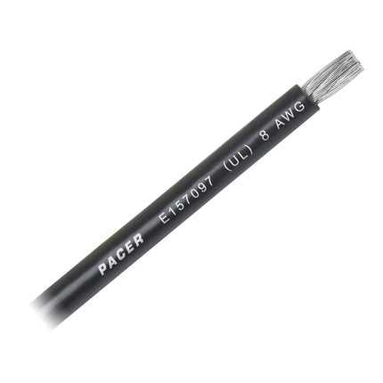 Pacer Black 8 AWG Battery Cable - Sold By The Foot  [WUL8BK-FT]