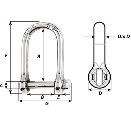 Wichard Self-Locking Large Opening Shackle - 10mm Diameter - 13/32" [1265W]